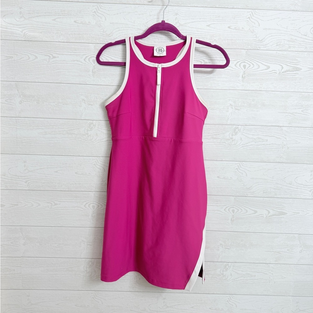 SAGE Collective Women’s Hot Pink Sleeveless Tennis Dress. Size M